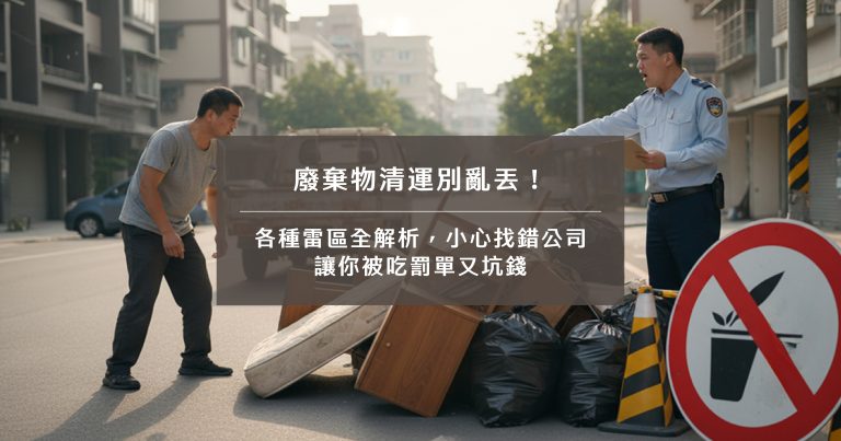廢棄物清運別亂丟！各種雷區全解析，小心找錯公司讓你被吃罰單又坑錢