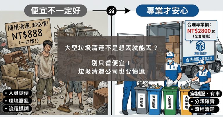 大型垃圾清運不是想丟就能丟？別只看便宜！垃圾清運公司也要慎選