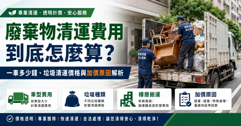 廢棄物清運費用到底怎麼算？一車多少錢、垃圾清運價格與加價原因解析