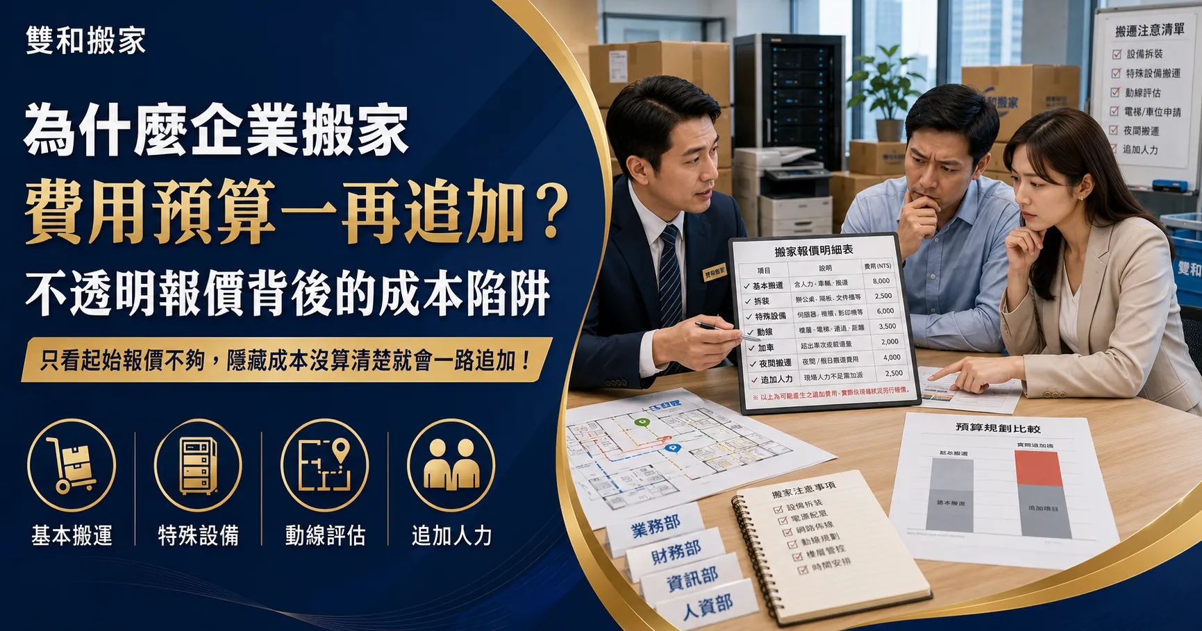 企業搬家方案選錯最燒錢!費用不透明與服務差異的常見陷阱-1
