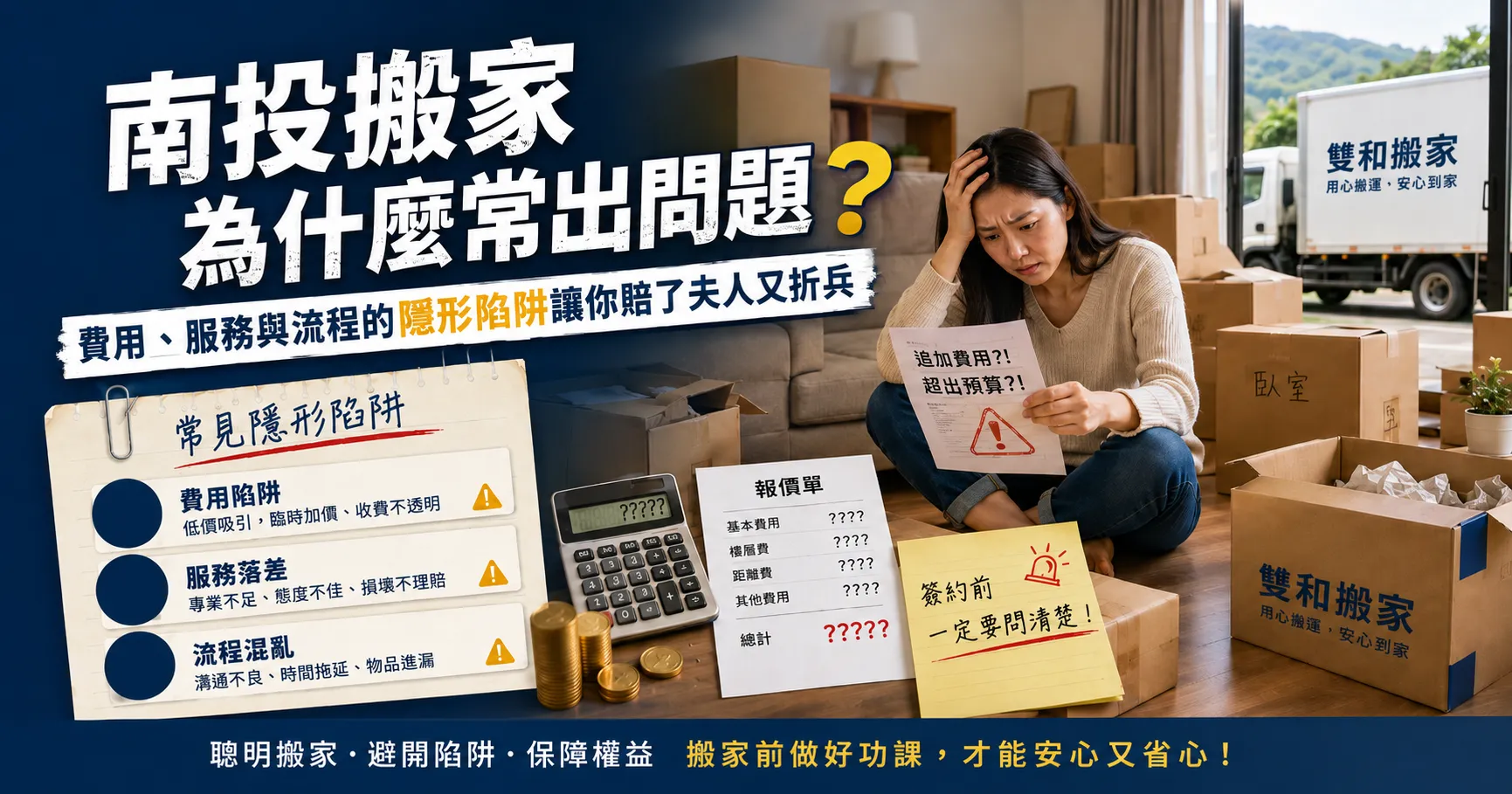 南投搬家變成搬家惡夢?避坑全攻略:費用、推薦與流程問題一次搞懂-1