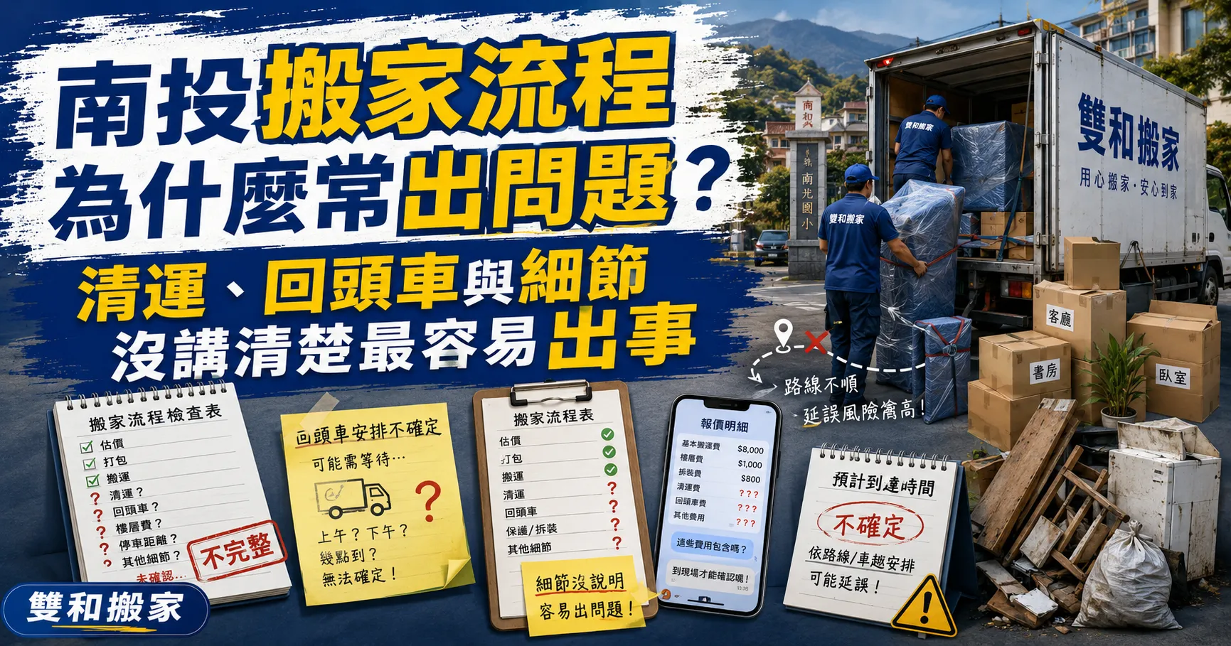 南投搬家流程怎麼看才不踩雷?清運與回頭車沒搞懂最容易被加價與延誤-1