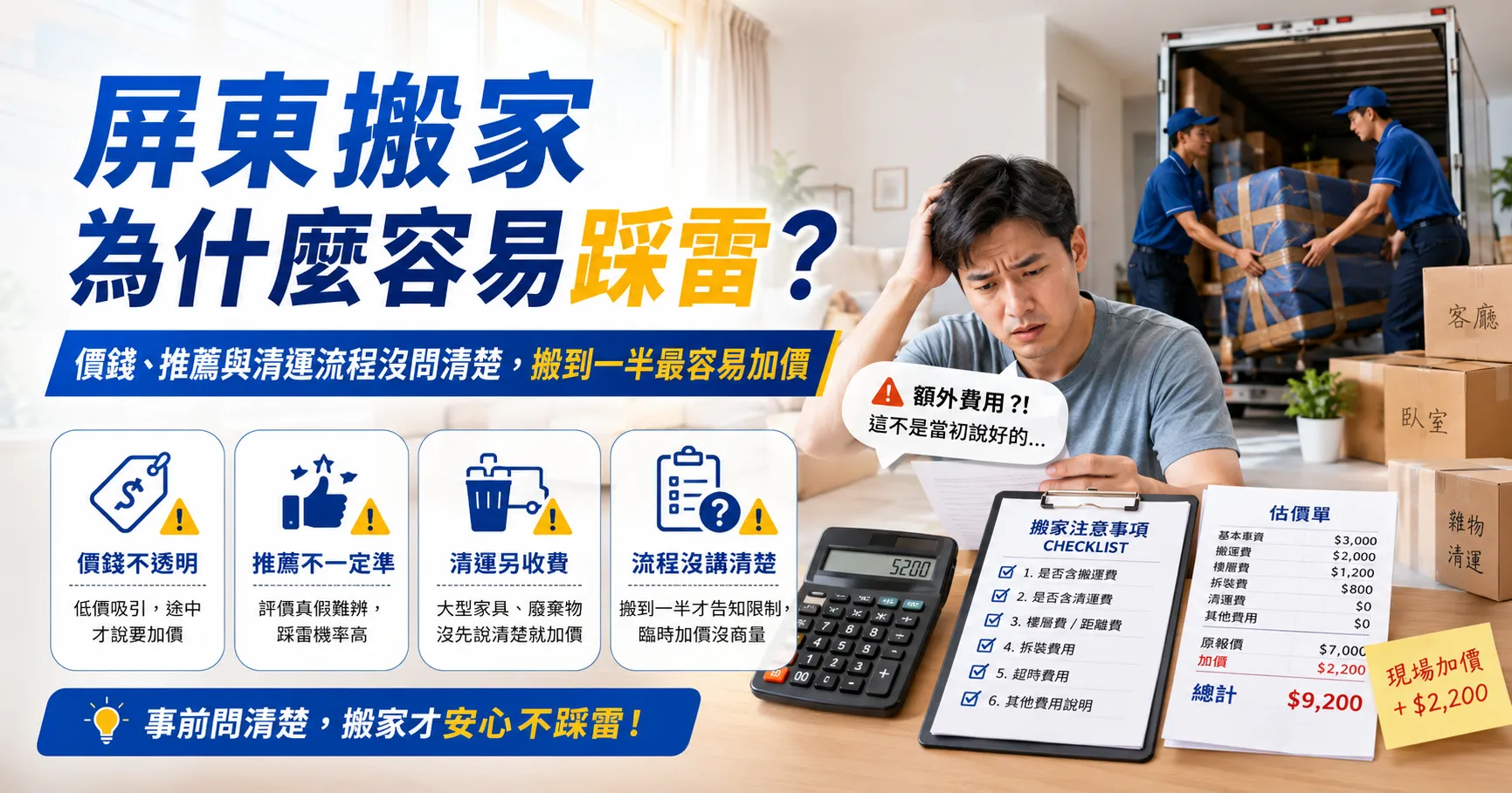 屏東搬家別急著找便宜!搬家公司推薦、價錢、清運與流程陷阱一次看懂-1