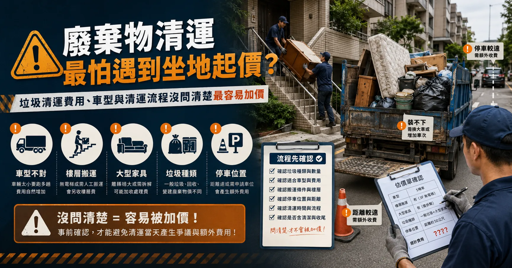 廢棄物清運別只問一車多少錢！垃圾清運費用、流程與清運公司選擇一次看懂-1