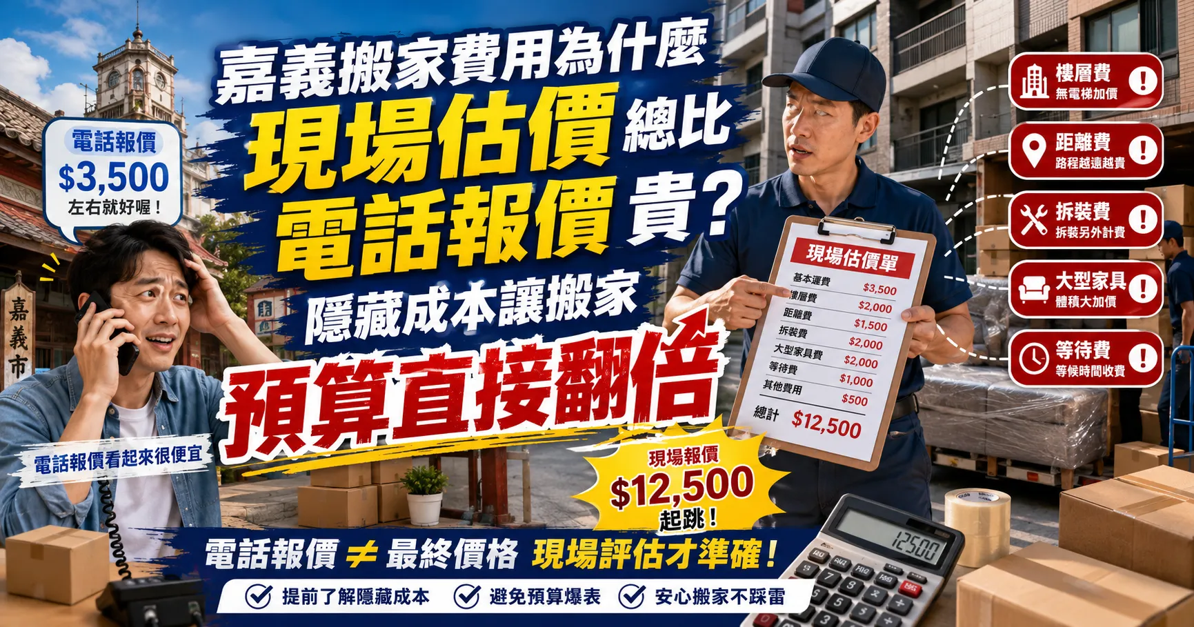 嘉義搬家費用為何越搬越貴?別被低報價騙了!1.75噸與3.5噸貨車的隱藏加價陷阱解析-1