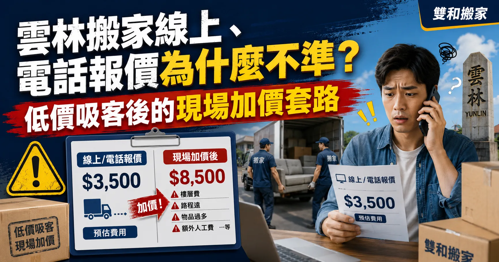 雲林搬家費用怎麼算才不會被坑?1.75噸、3.5噸貨車與隱藏加價一次講清楚-1