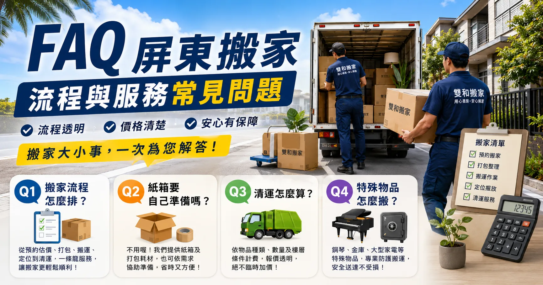 屏東搬家流程怎麼安排?紙箱、清運、精緻搬家與特殊搬運服務一次看懂-2